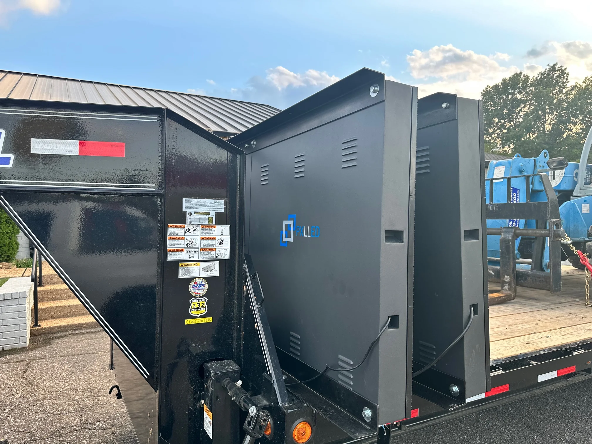 PXLLED-branded legacy closed-cabinet sign on a delivery trailer